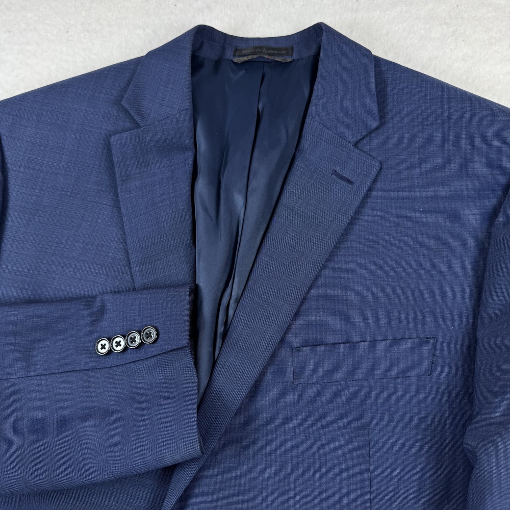 Lauren Ralph Lauren Suit Jacket Mens Size 44 Blue Wool Stretch Notch Lapel